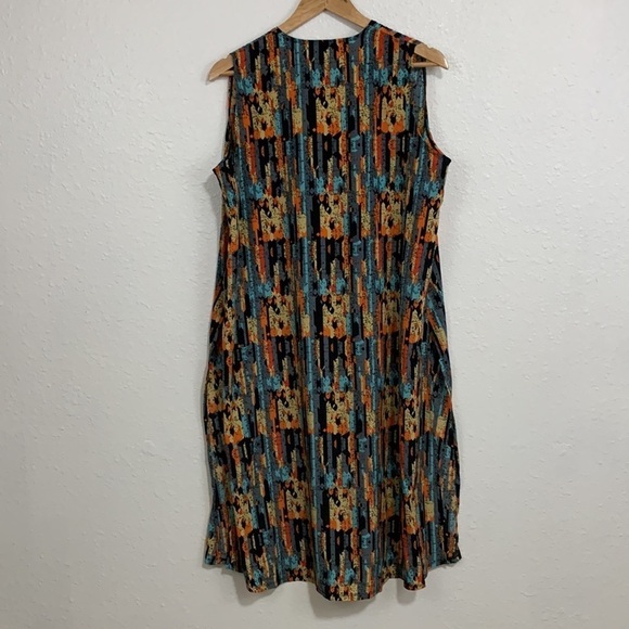 Lularoe Abstract Boho Multi Color Joy Vest Duster Size M - Picture 3 of 4